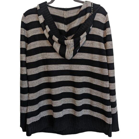 Pierri New York Black Sweater Womens 2X Black and Gray with hood - Picture 2 of 9